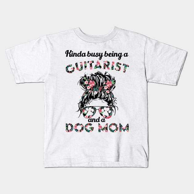 Guitarist girl and a dog lover . Perfect present for mother dad friend him or her Kids T-Shirt by SerenityByAlex